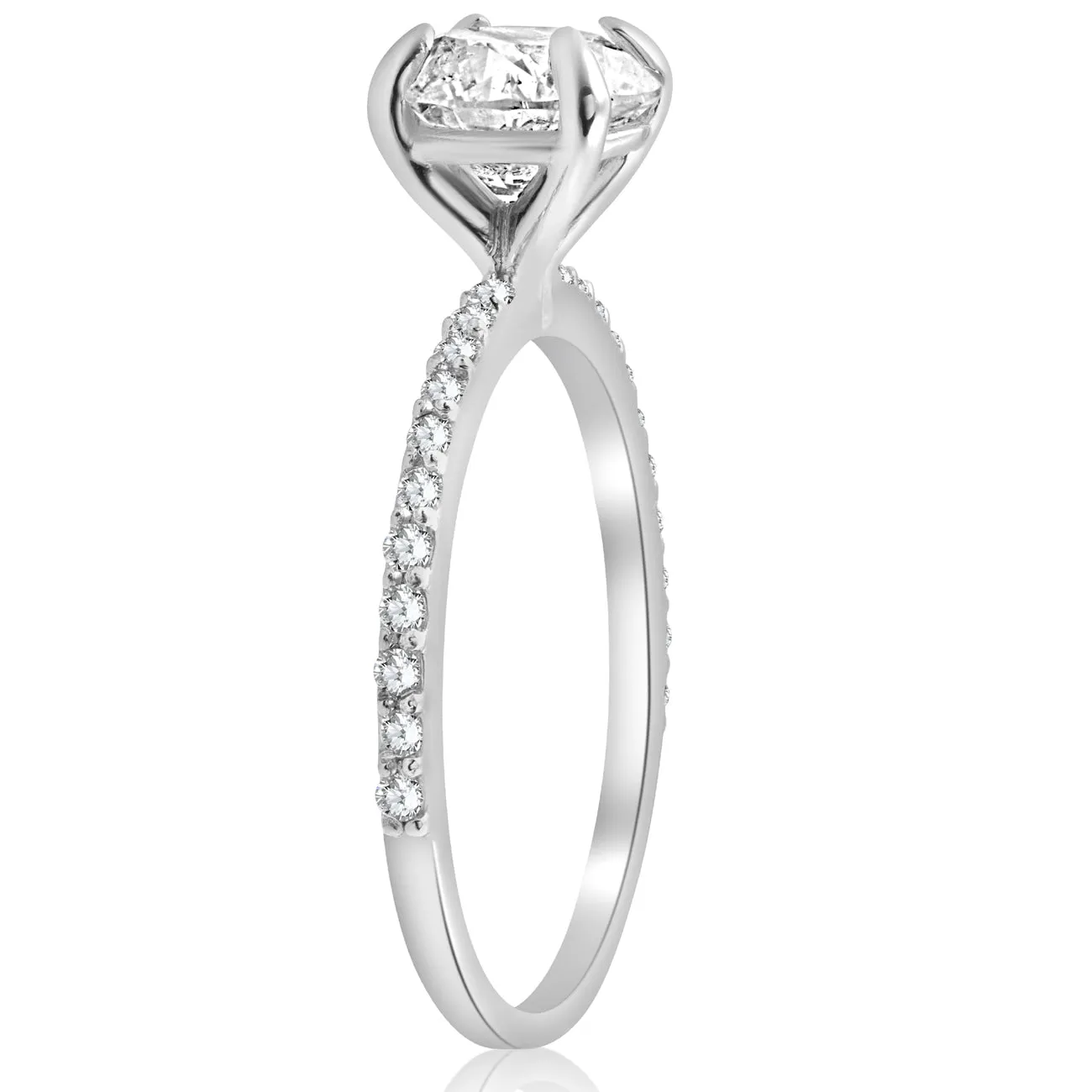 1.25 Ct Diamond Round Solitaire Engagement Ring in 14k White Gold