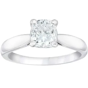 1.5ct Cushion Diamond Solitaire Engagement Ring White Gold Enhanced