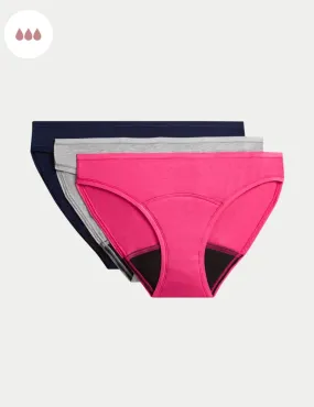 3 Pack Period Bikini Knickers with Heavy Absorbency