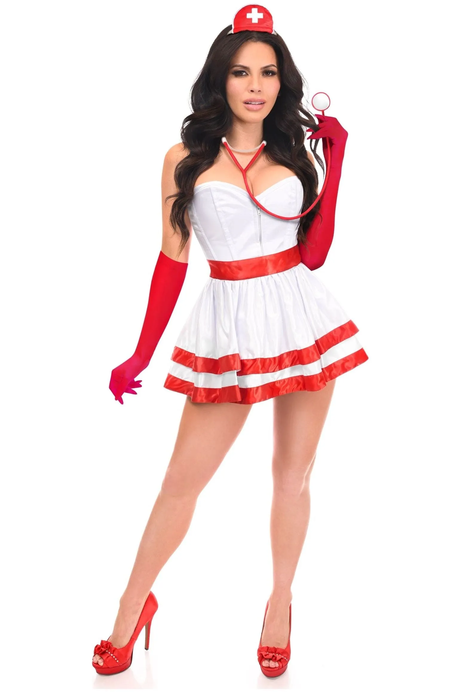 5 PC Nurse Corset Costume - Heart Stopper