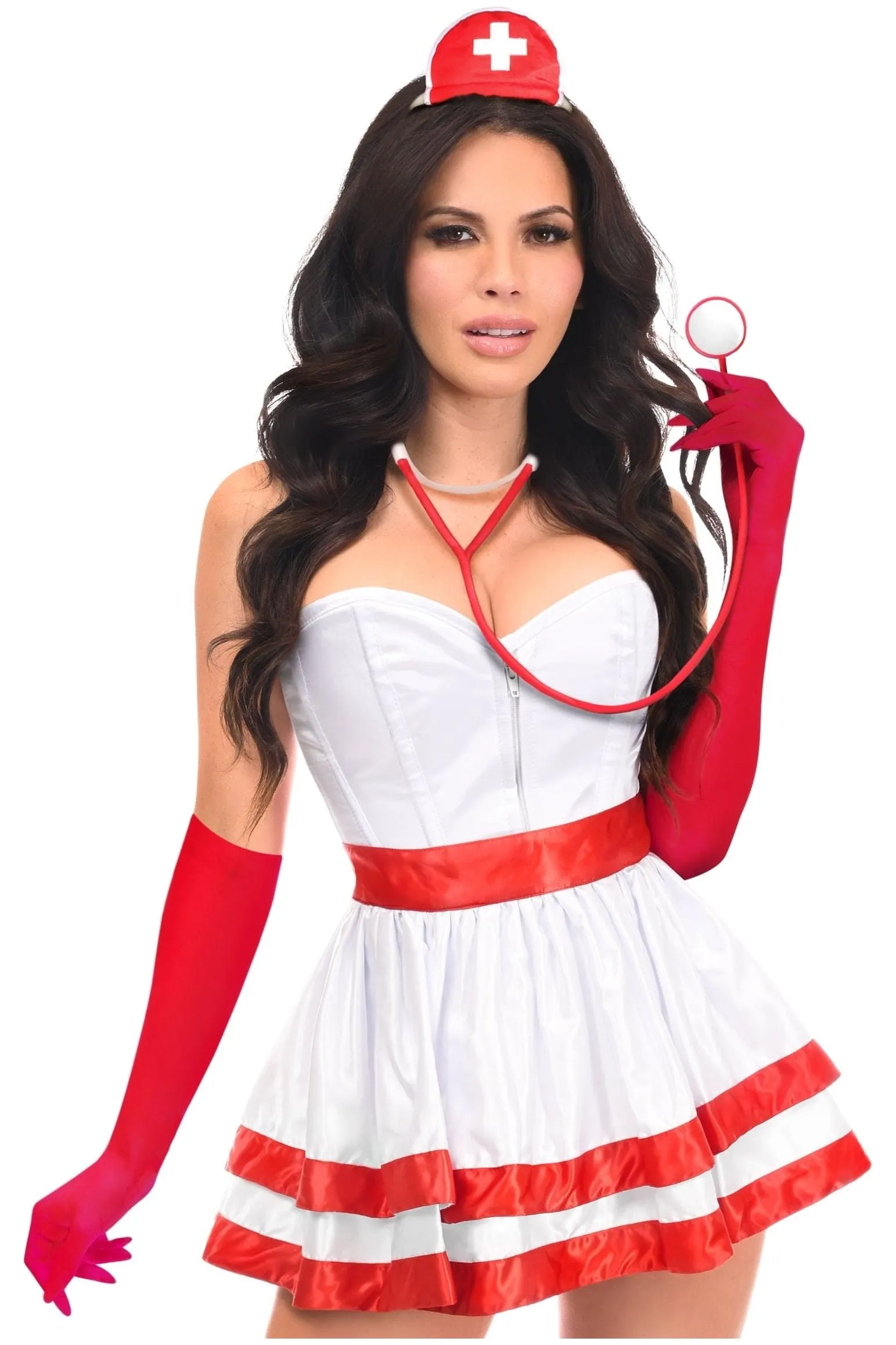 5 PC Nurse Corset Costume - Heart Stopper