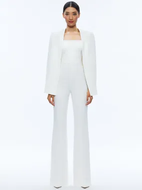 Alice + Olivia Nova Cape Jumpsuit Ecru.