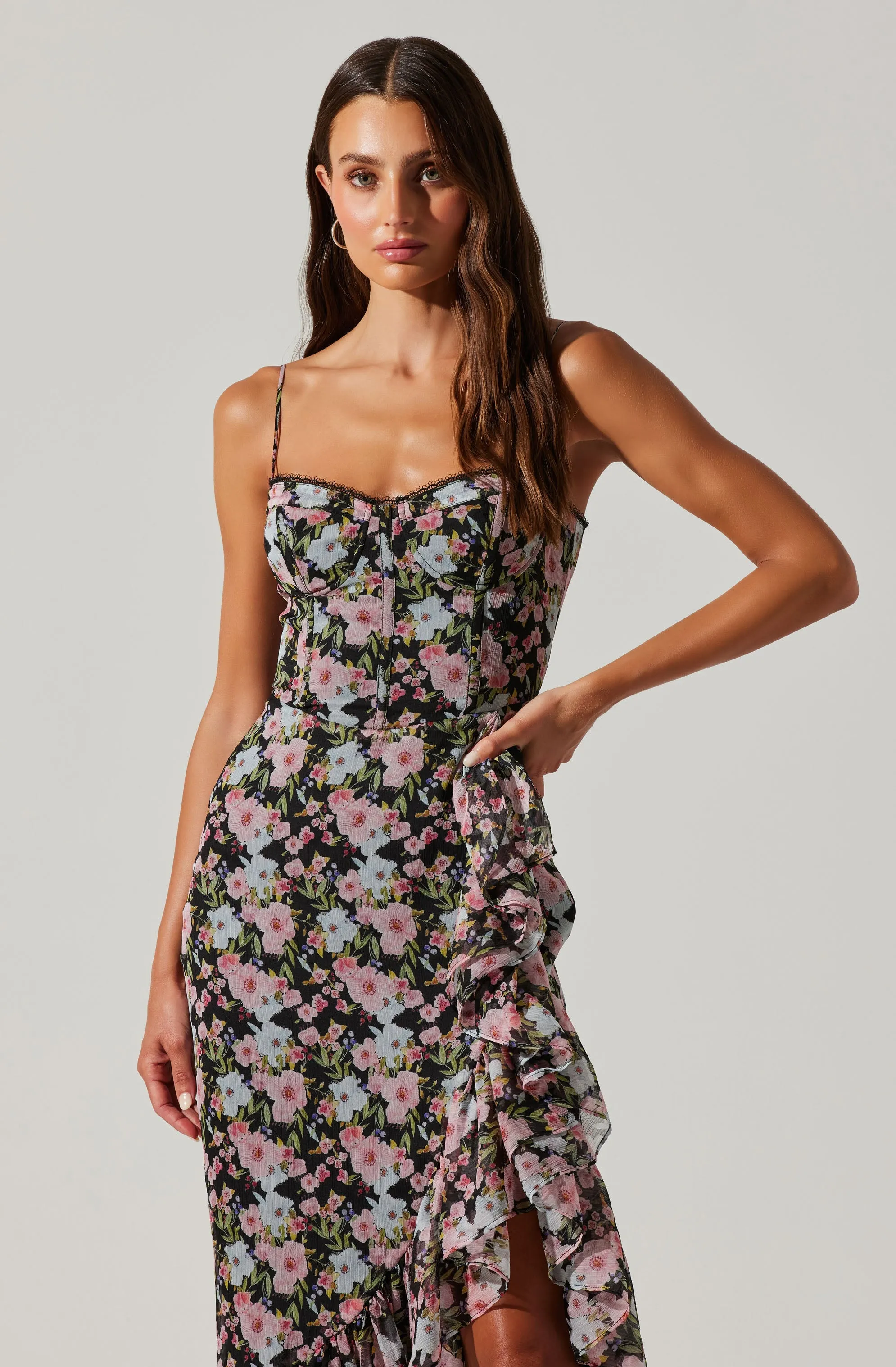 Asymmetrical Floral Midi Dress in Brisbane