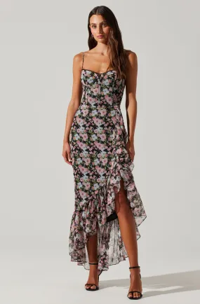 Asymmetrical Floral Midi Dress in Brisbane