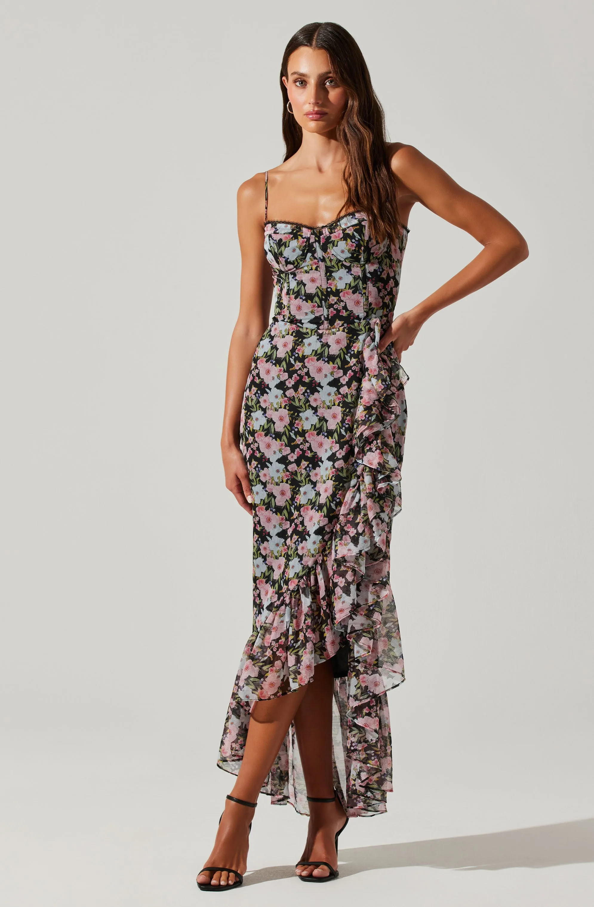 Asymmetrical Floral Midi Dress in Brisbane