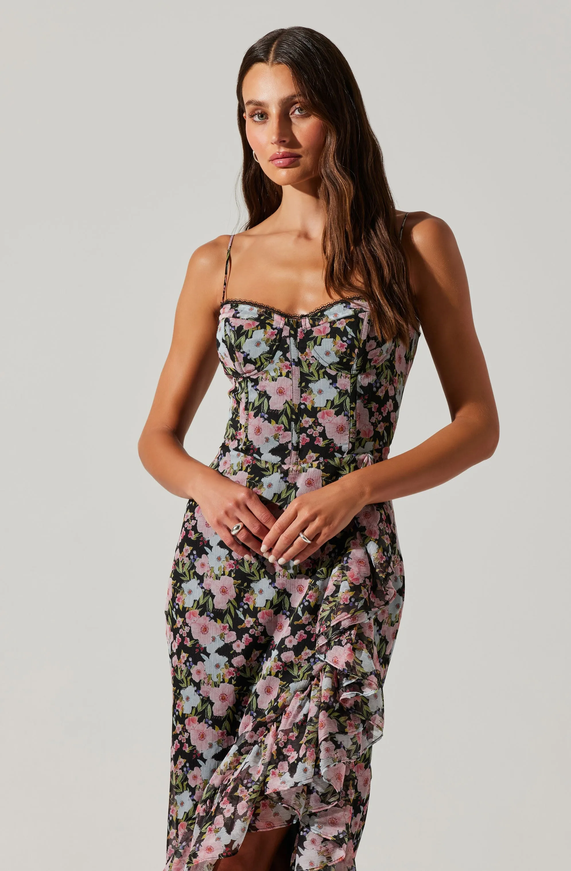 Asymmetrical Floral Midi Dress in Brisbane