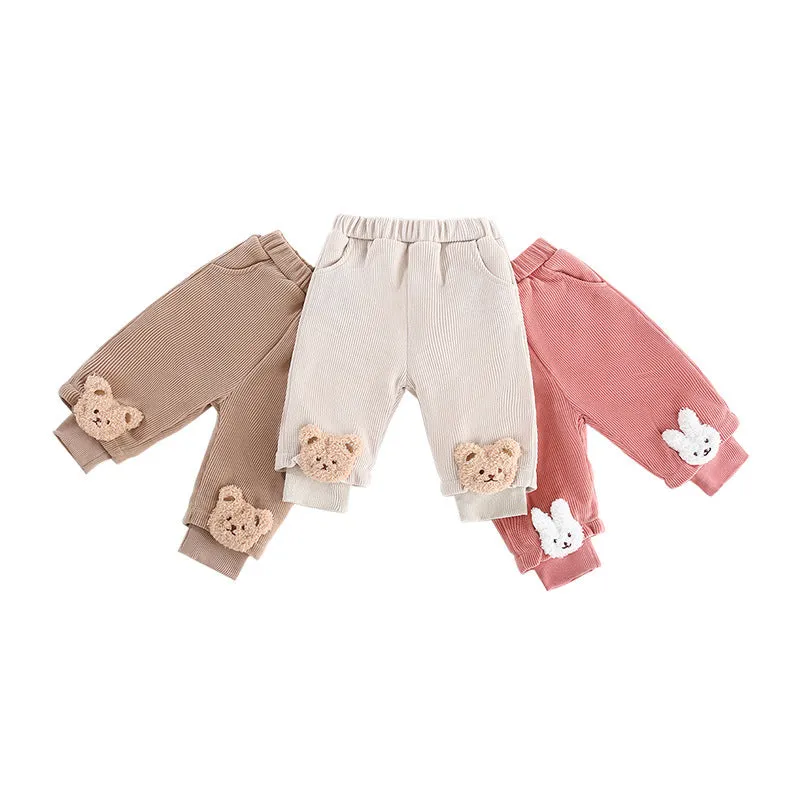 Baby Girls Solid Color Cartoon Pants Wholesale