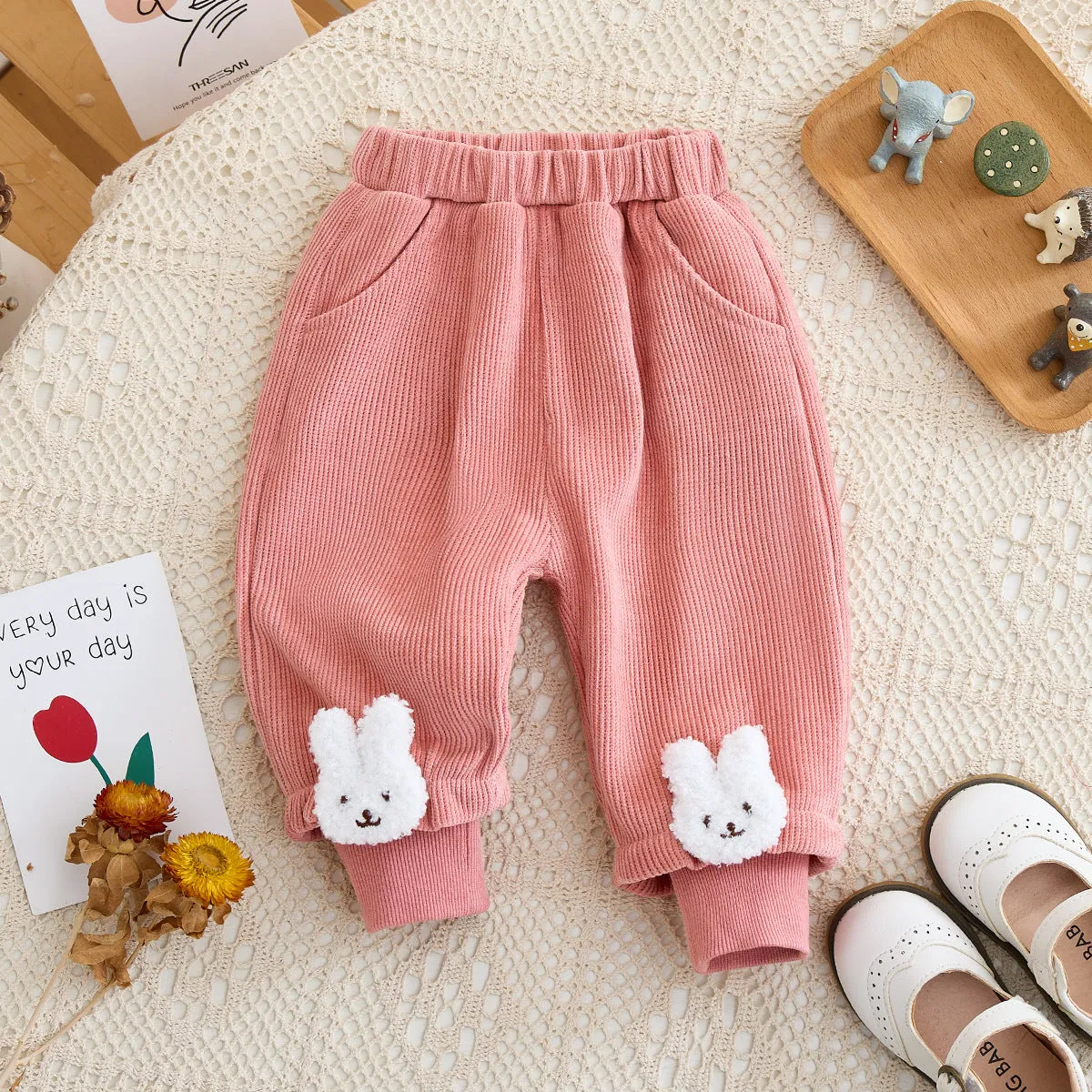 Baby Girls Solid Color Cartoon Pants Wholesale