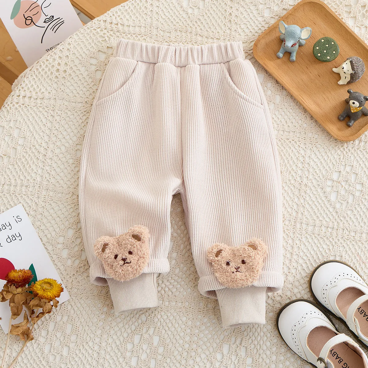 Baby Girls Solid Color Cartoon Pants Wholesale