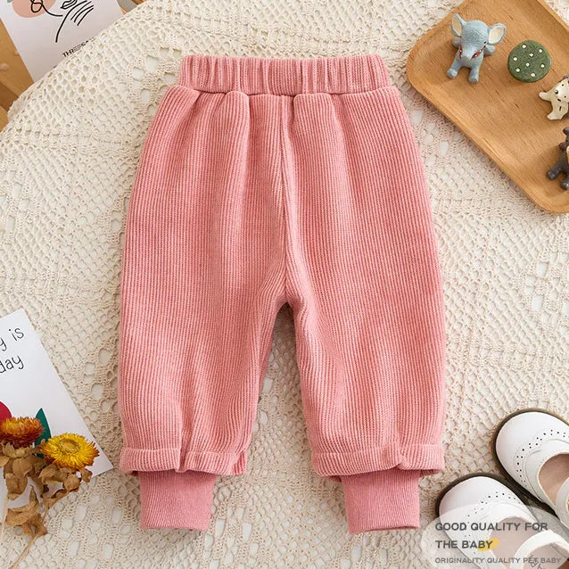 Baby Girls Solid Color Cartoon Pants Wholesale