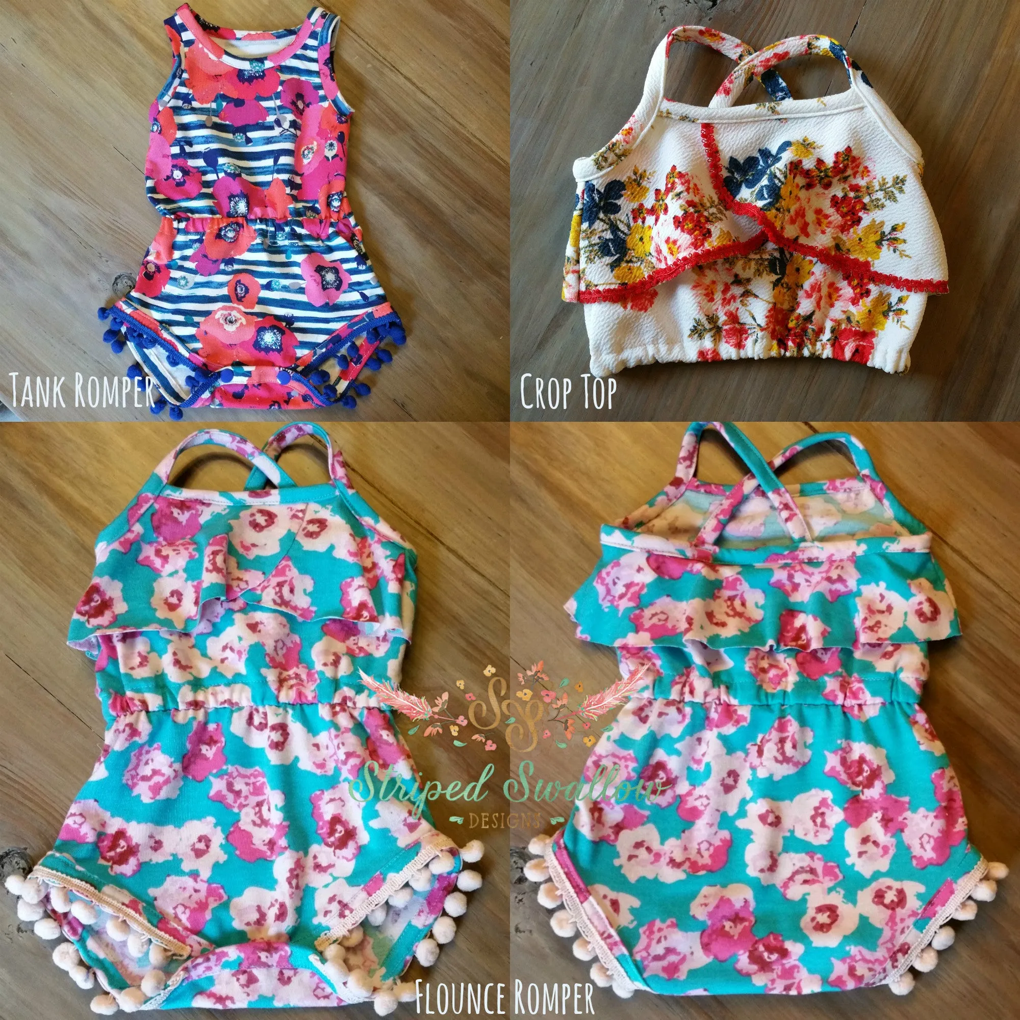 Baby Romper and Crop Top Pattern NB-2T PDF