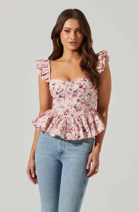 Baylin floral corset peplum top - Search Engine Optimized.