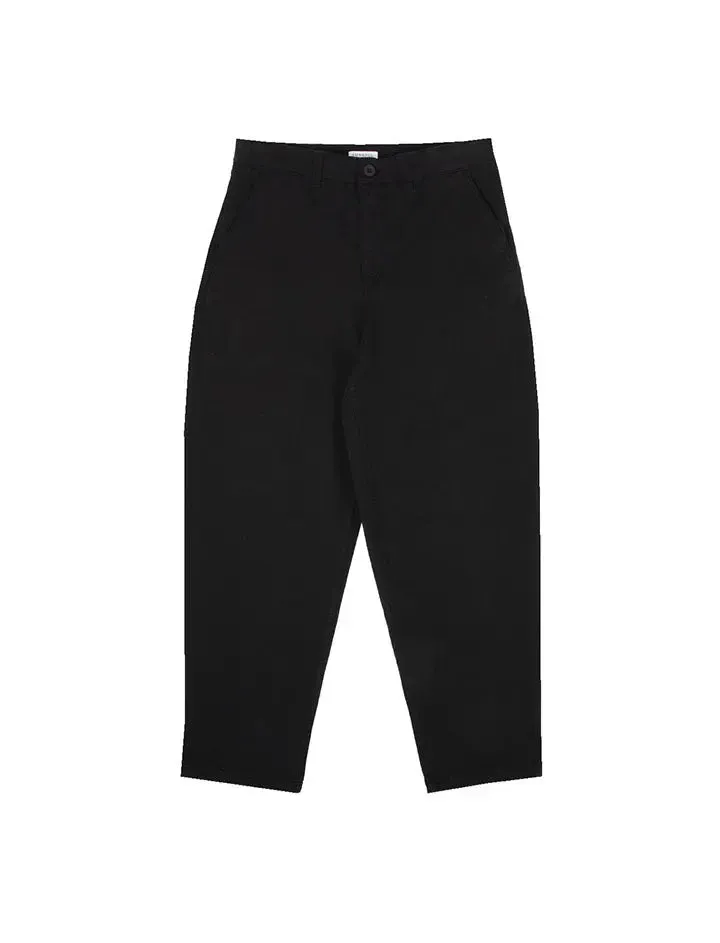 Black Tapered Cotton Trouser by Sunspel