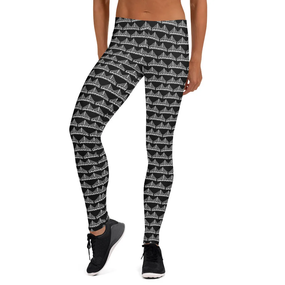 black white leggings Savannahwood logo