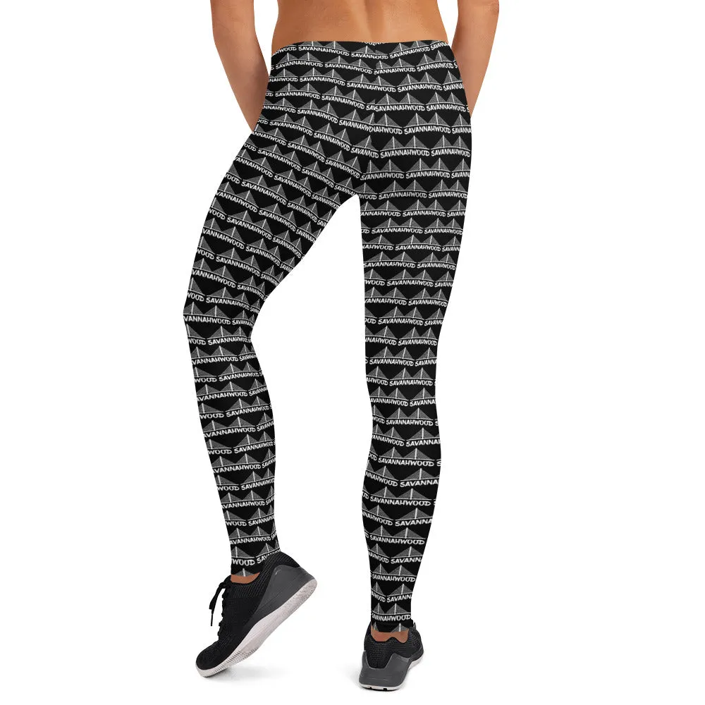 black white leggings Savannahwood logo