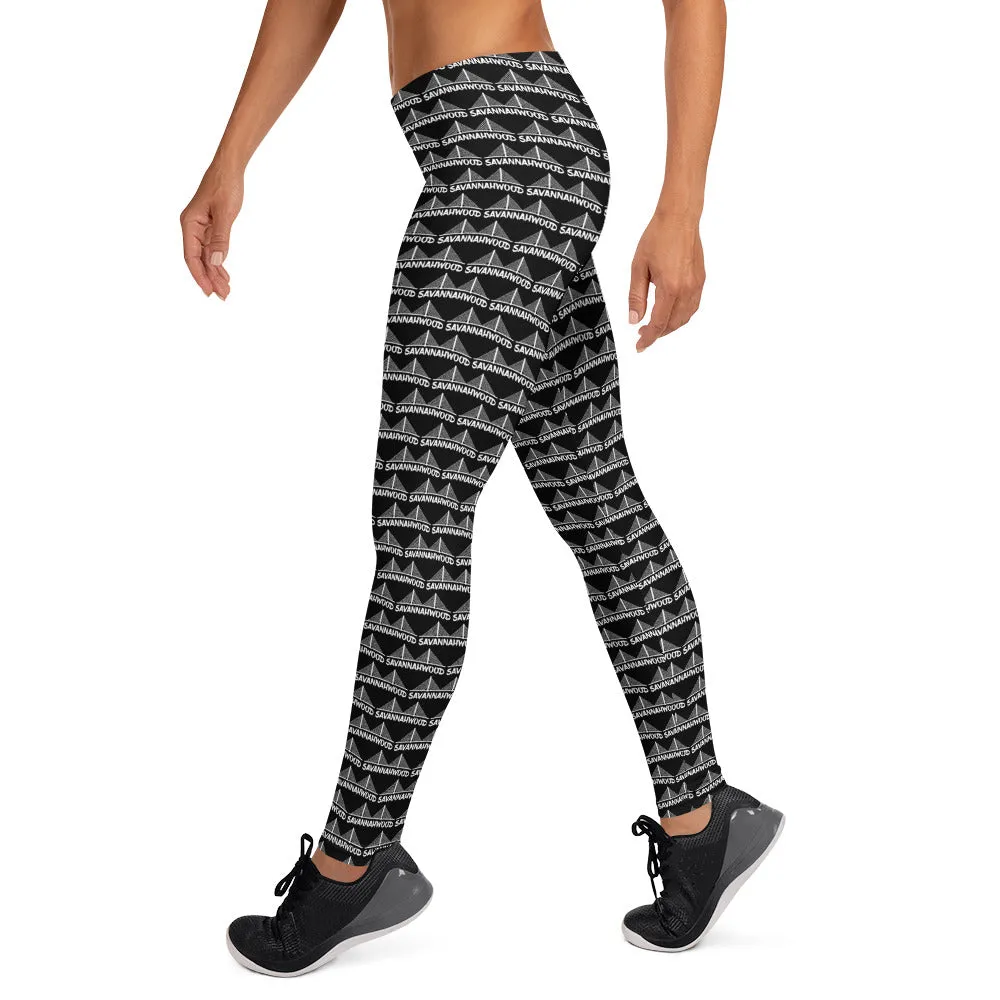 black white leggings Savannahwood logo