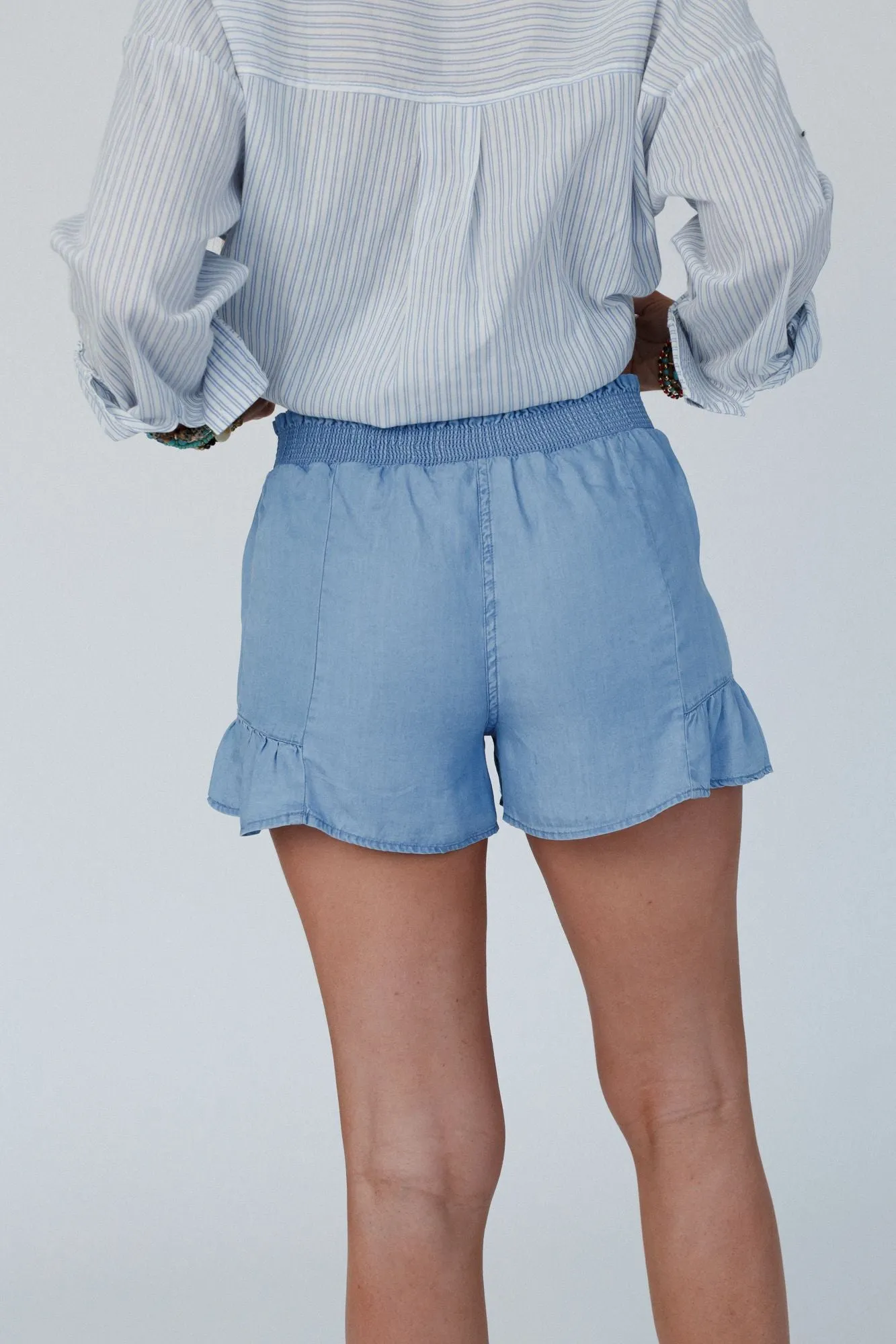 Blue Ruffle Daze Shorts