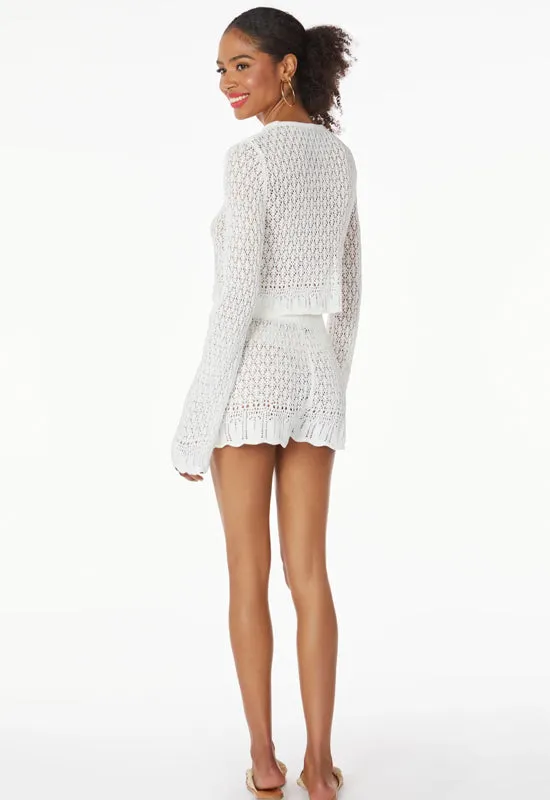 BobiBlack Off White Crochet Shorts