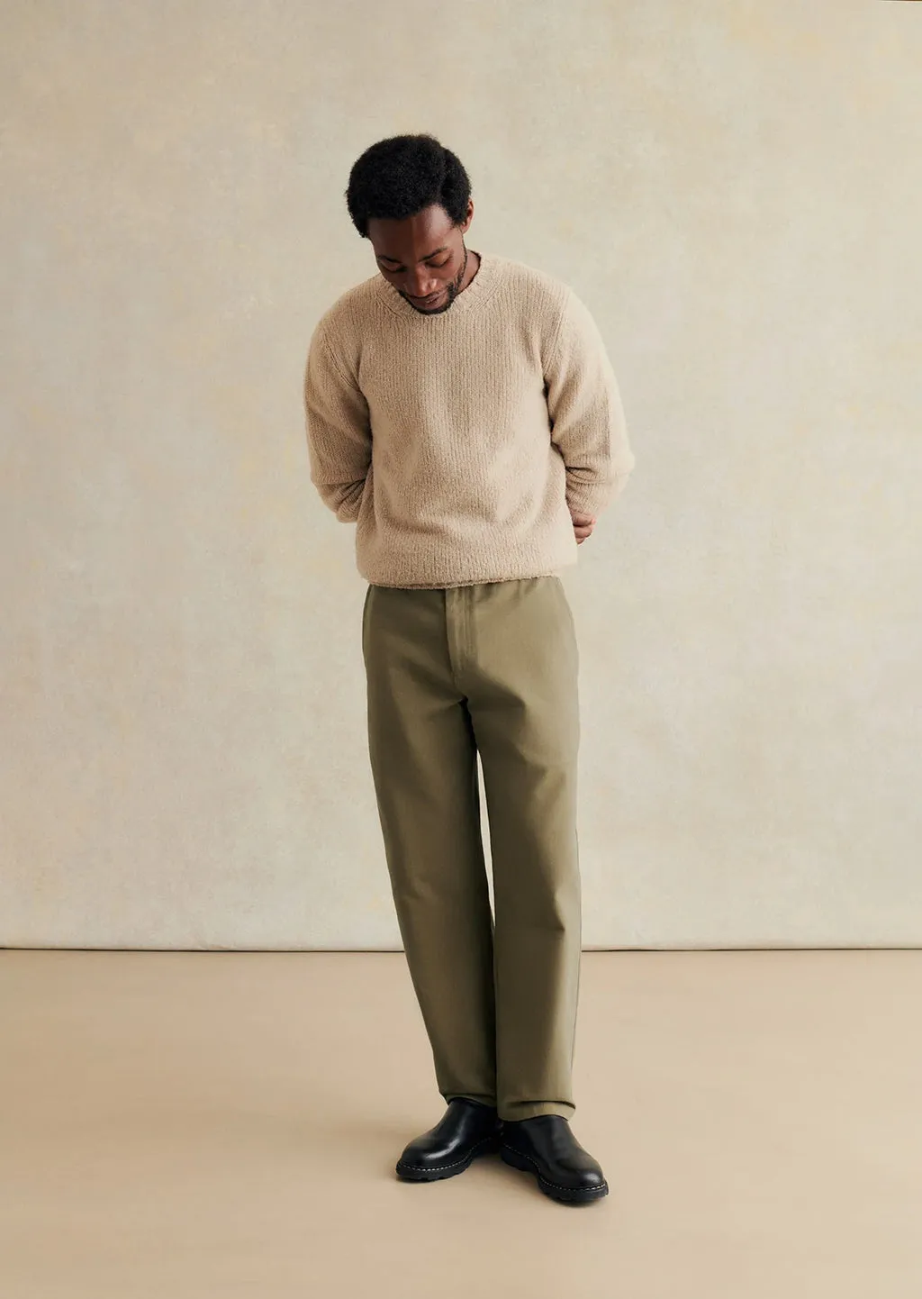 Bonne Facture Khaki Cotton Drill Balloon Trousers