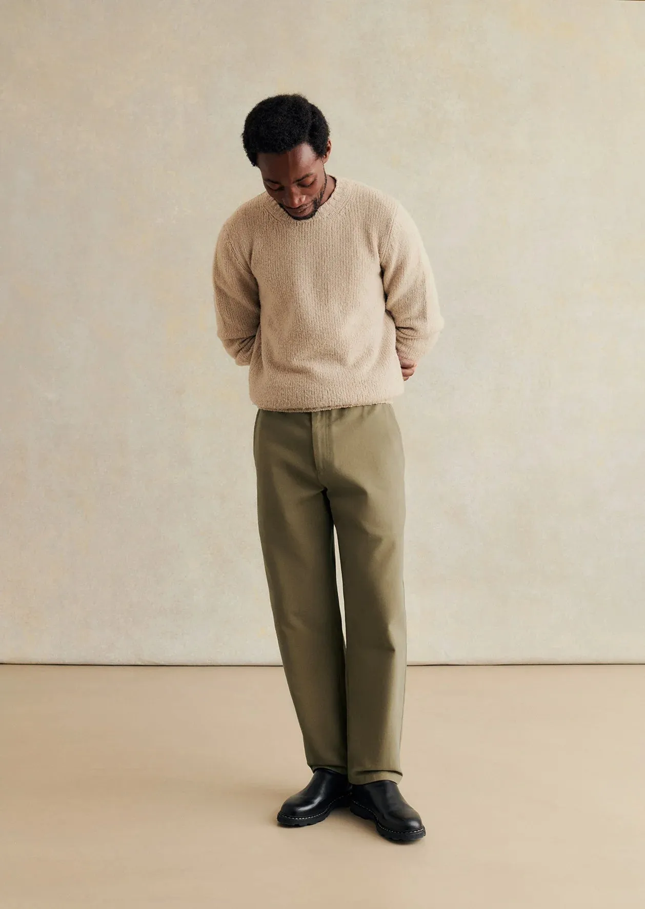 Bonne Facture Khaki Cotton Drill Balloon Trousers