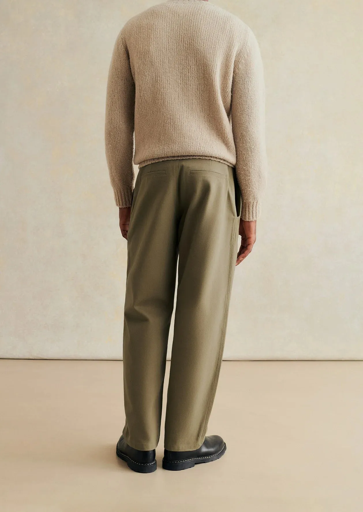 Bonne Facture Khaki Cotton Drill Balloon Trousers