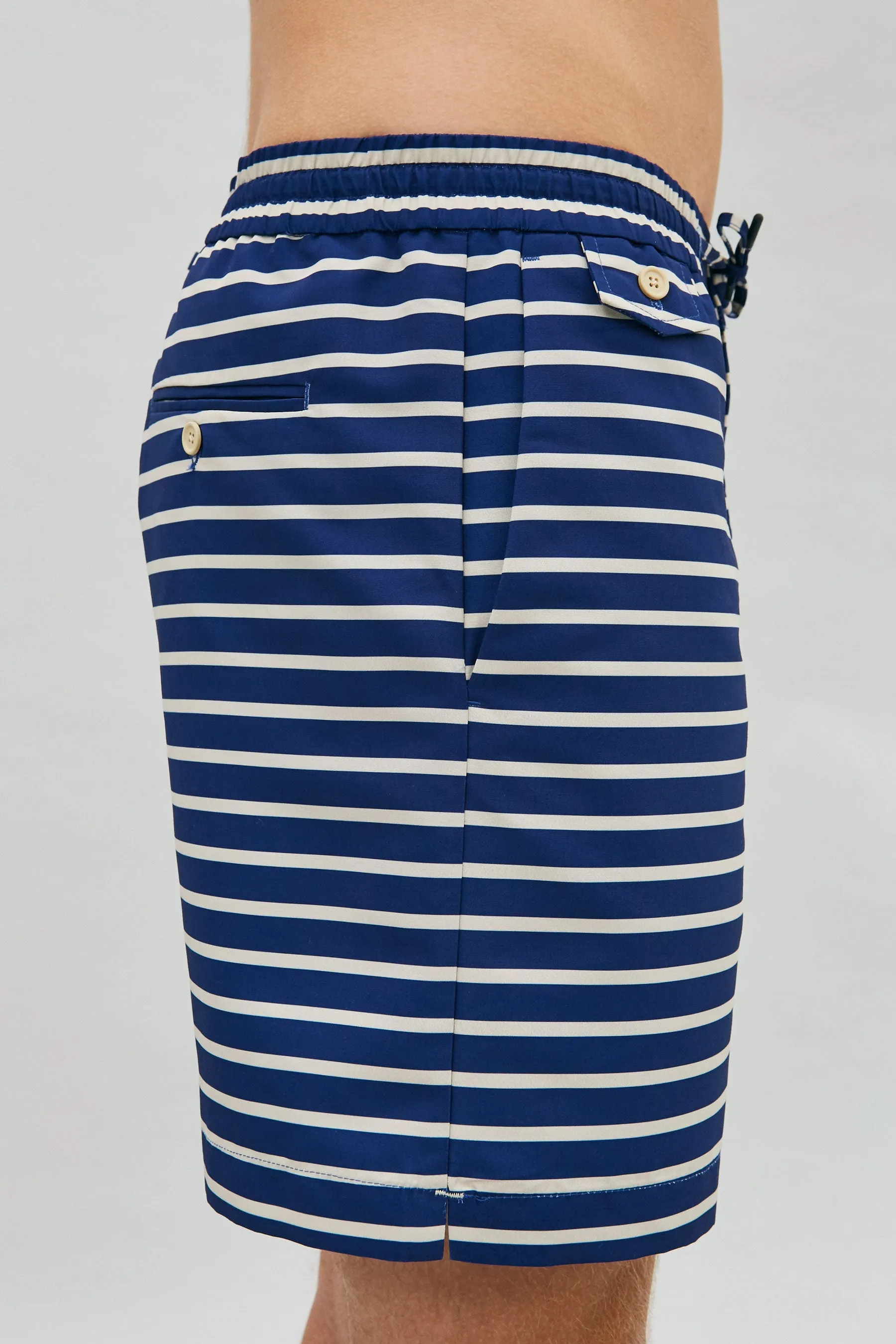 Breton Stripe Drawstring Shorts.