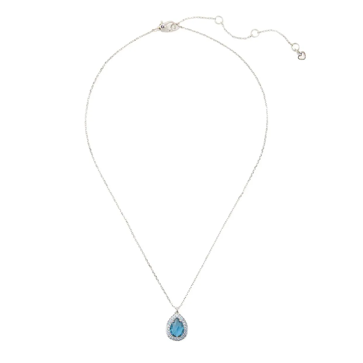 Brilliant Blue Pavé Halo Mini Pendant