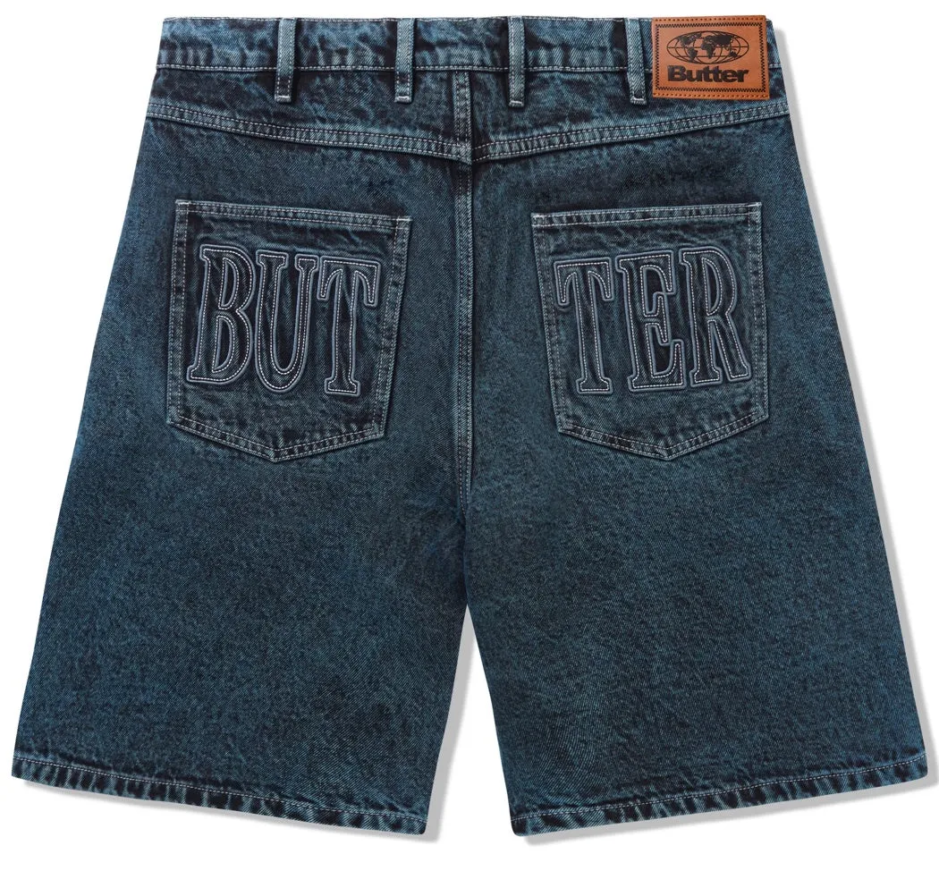 Butter Goods Denim Shorts / Acid Indigo Applique - Buy Now!