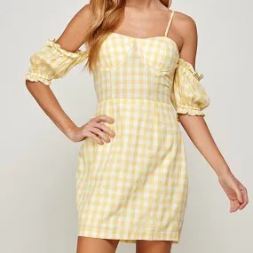 Charlotte Gingham Off-Shoulder Dress