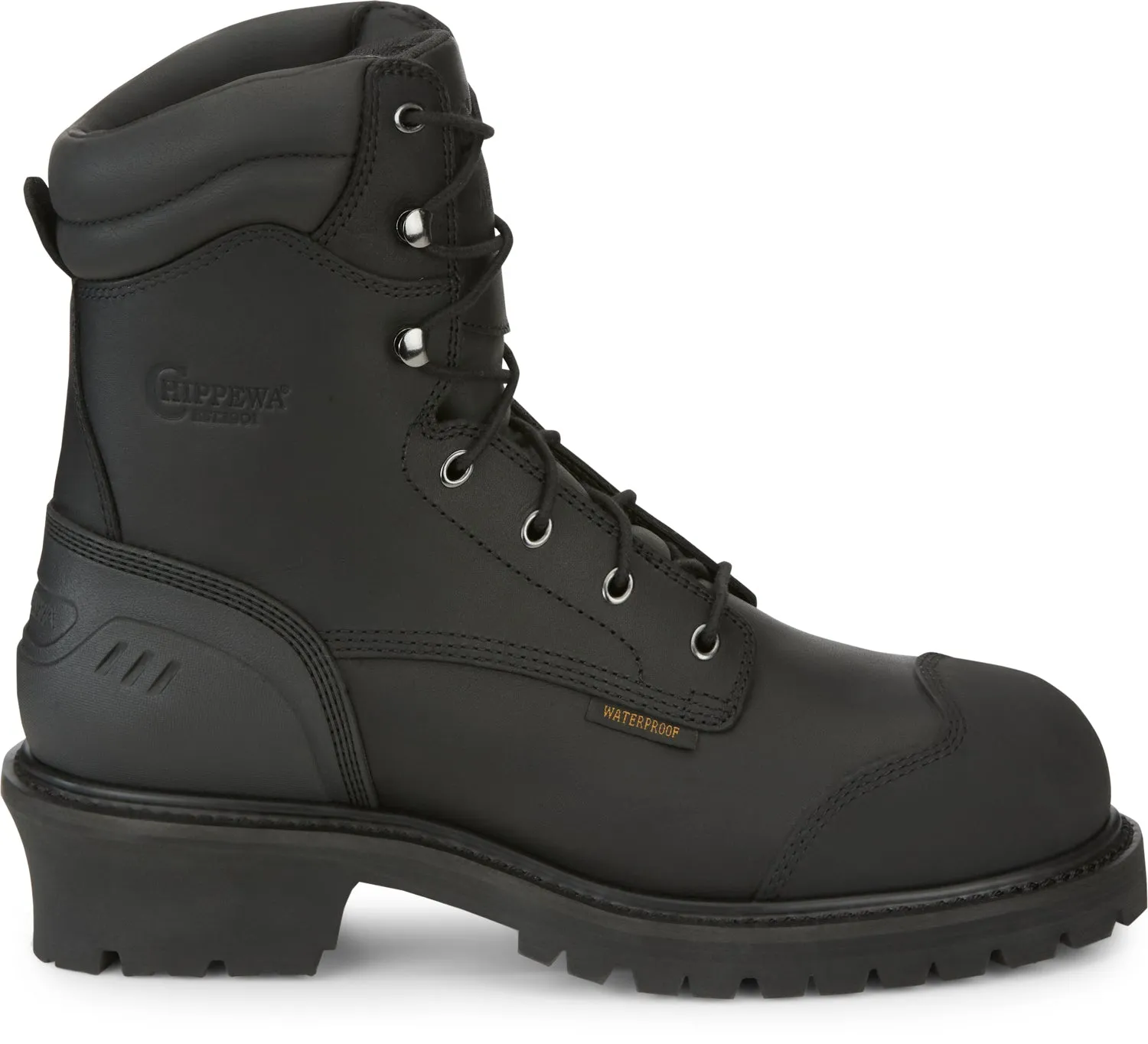 Chippewa Aldarion 8in Waterproof Composite Toe 400G Insulated Black Leather Work Boots