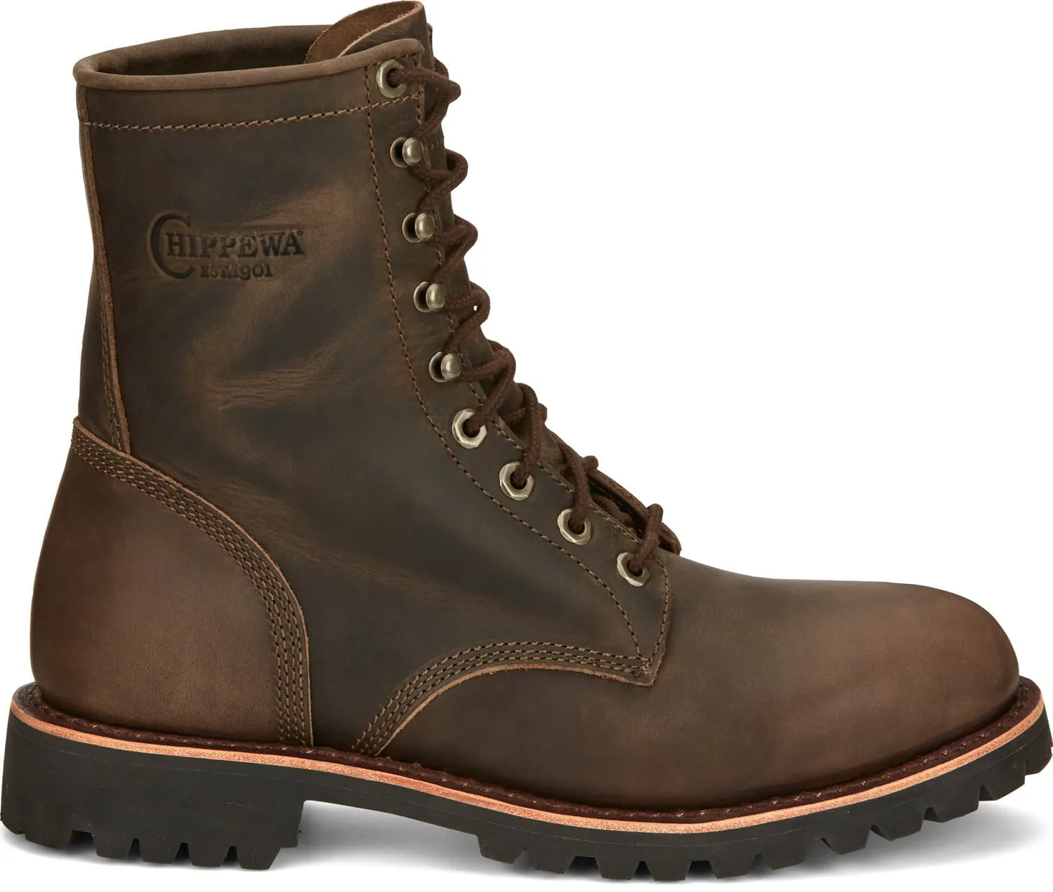 Chippewa Classic 2.0 8in Chocolate Apache Leather Work Boots