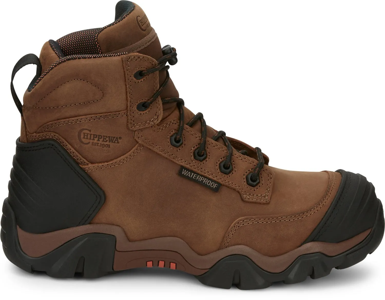 Chippewa Men's Cross Terrain 6-inch Waterproof Composite Toe Hiker Boots - Bourbon Brown Leather