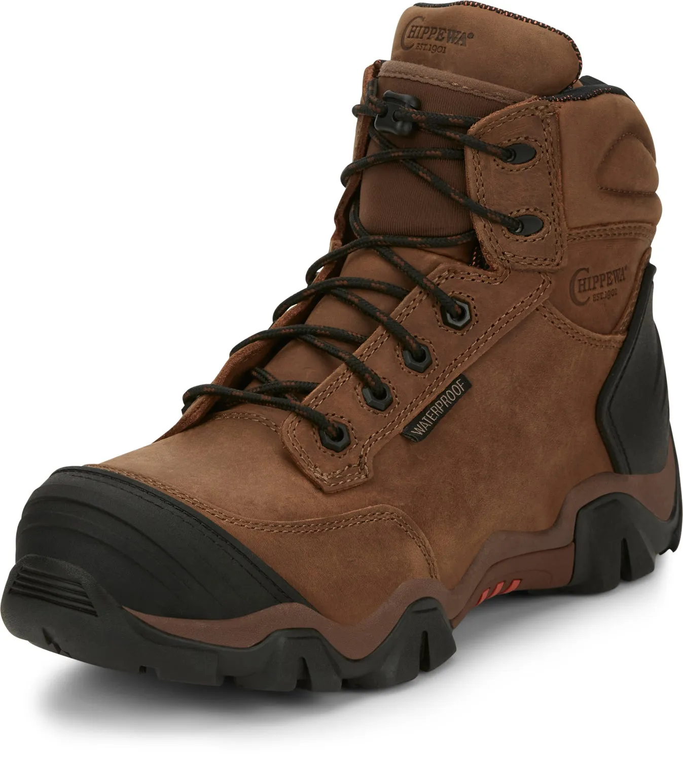 Chippewa Men's Cross Terrain 6-inch Waterproof Composite Toe Hiker Boots - Bourbon Brown Leather