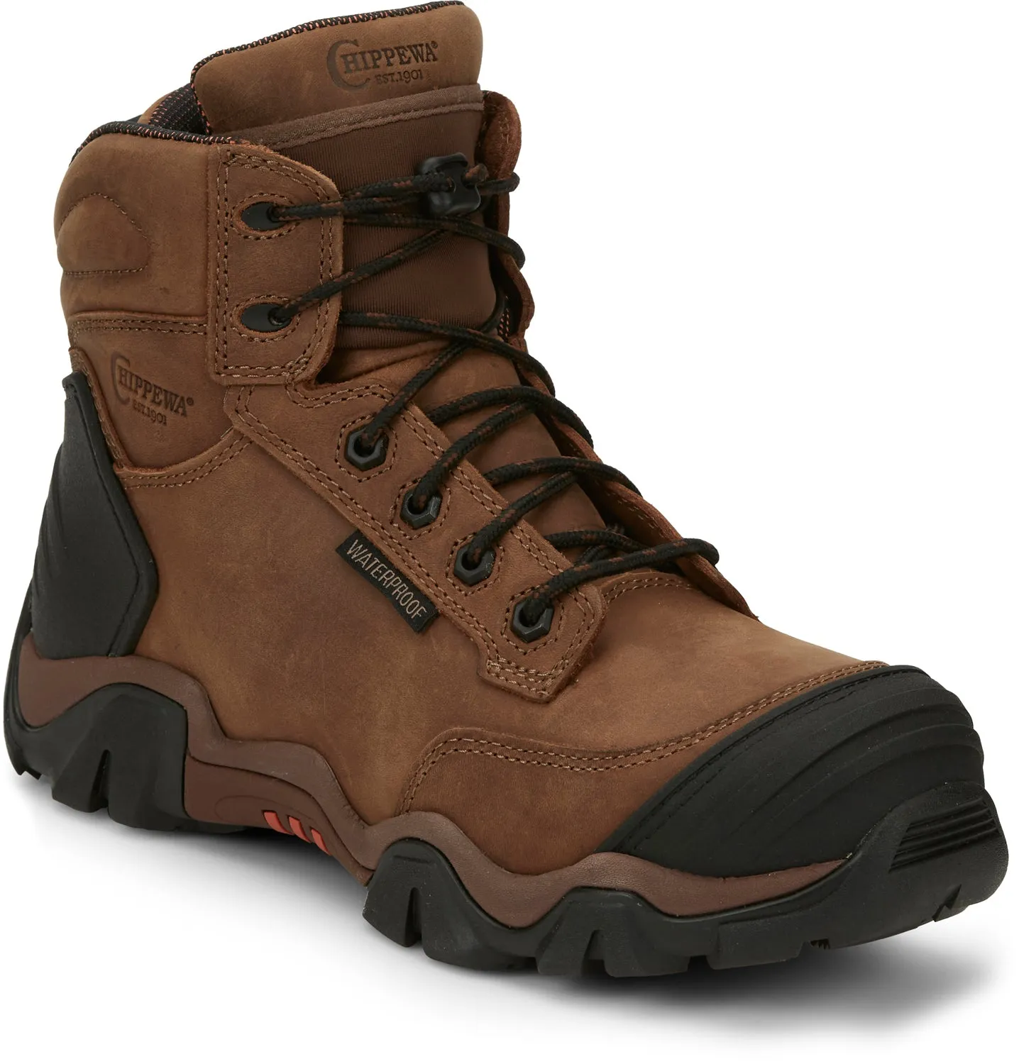 Chippewa Men's Cross Terrain 6in Waterproof Hiker Boots - Bourbon Brown Leather