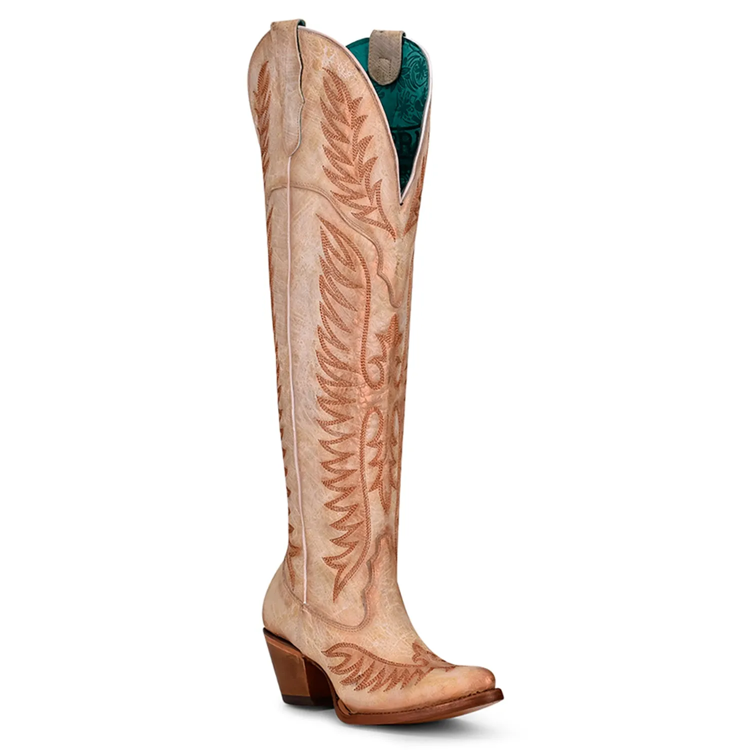 Corral Urban Women's Beige Leather Over-The-Knee Cowboy Boots