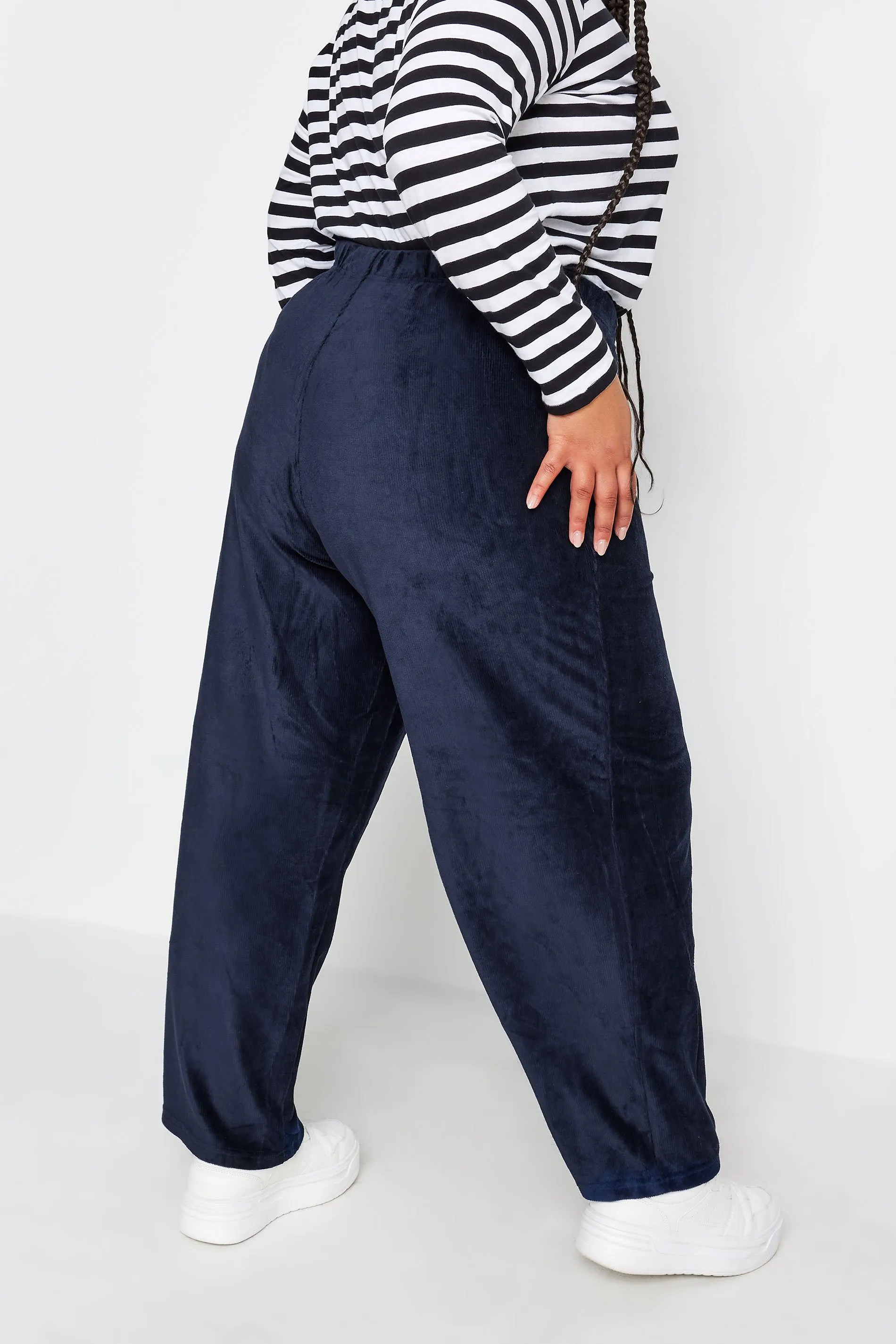 Curve Navy Blue Cord Wide Leg Trousers by YOURS - Top Pick for Modern and Stylish Women