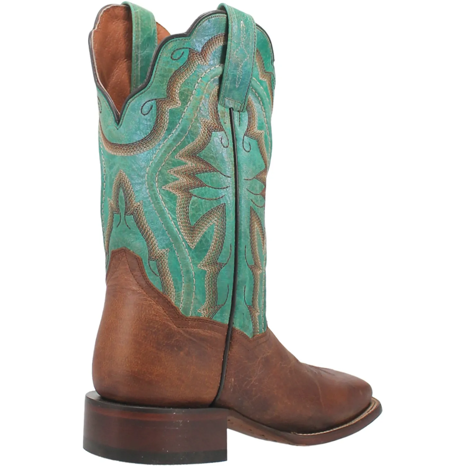 Dan Post women's brown leather cowboy boots.