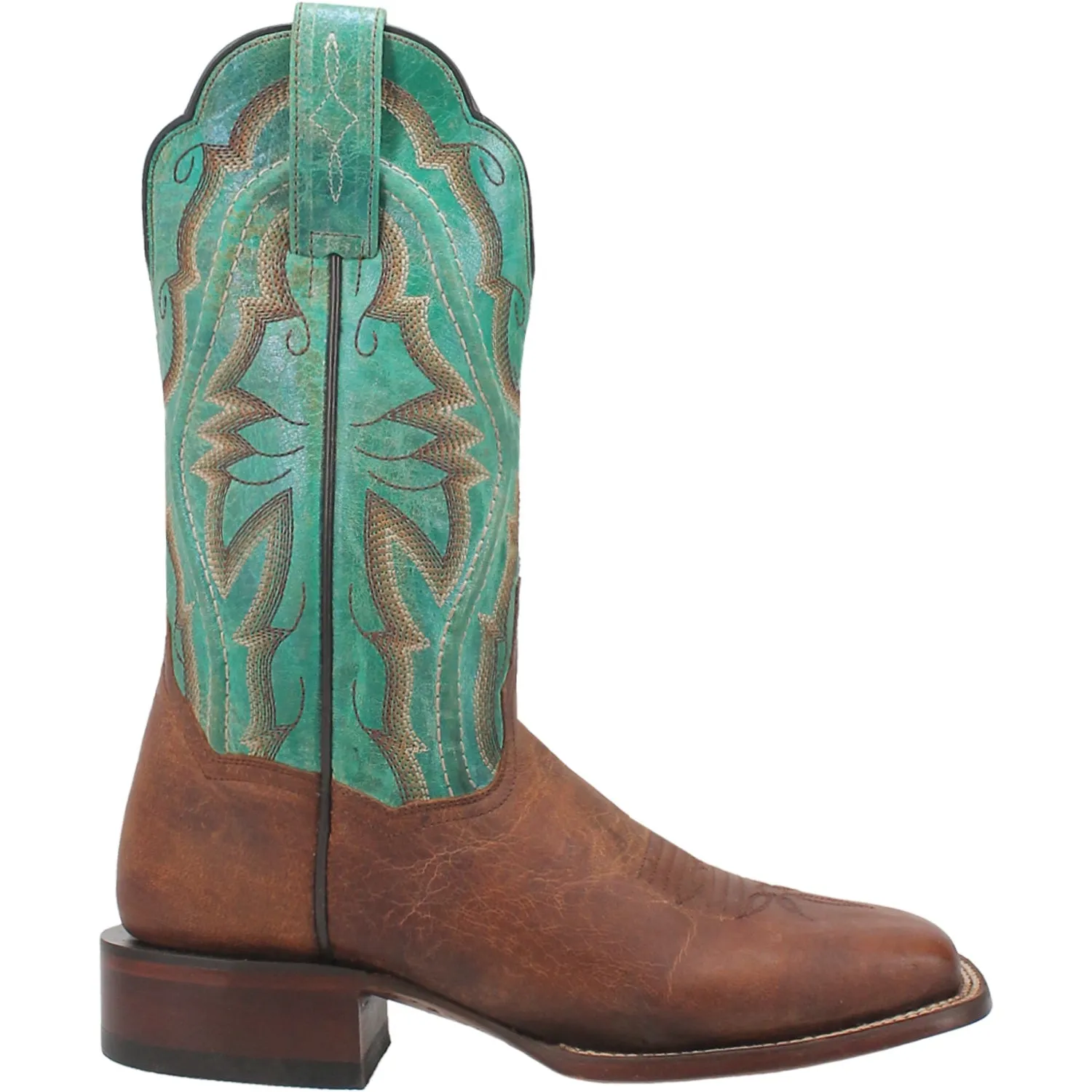 Dan Post women's brown leather cowboy boots.