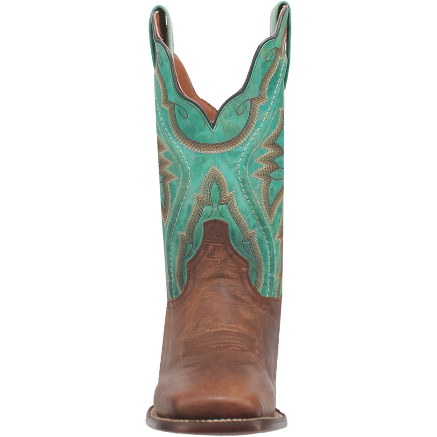 Dan Post women's brown leather cowboy boots.