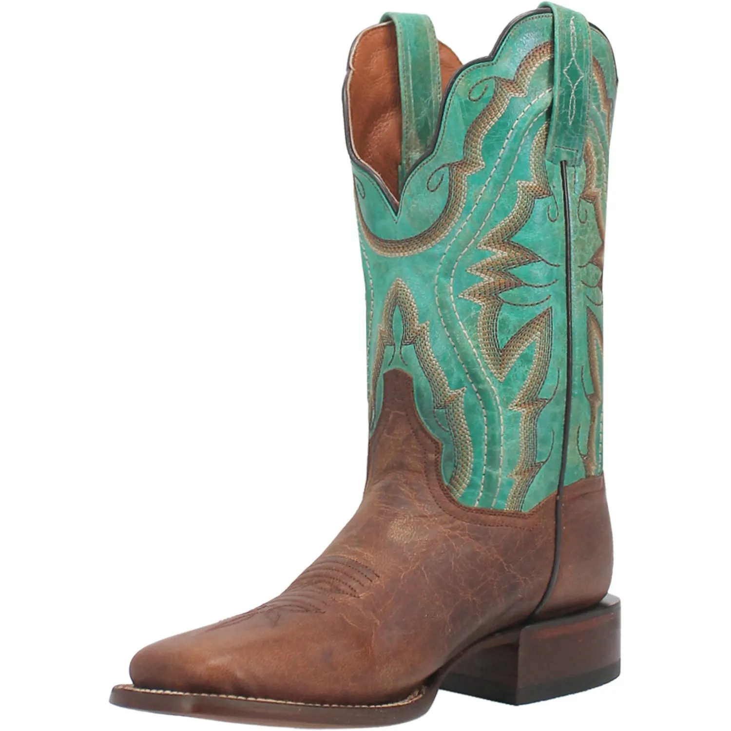 Dan Post women's brown leather cowboy boots.