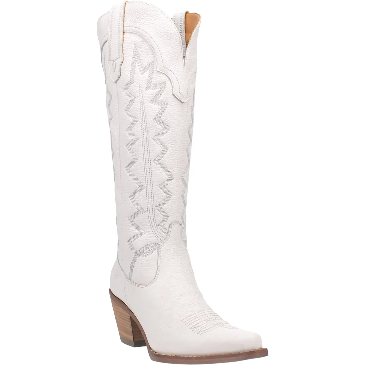 Dingo Women's High Cotton Cowboy Boots - Leather White