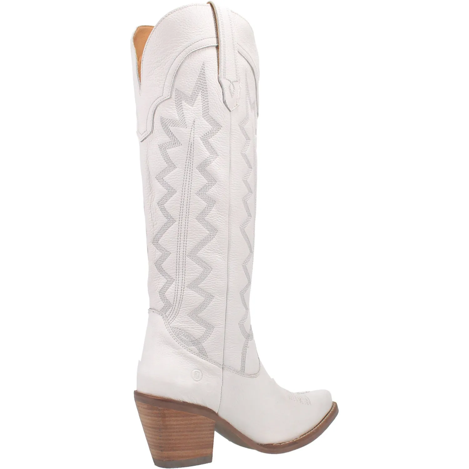 Dingo Women's High Cotton Cowboy Boots - Leather White