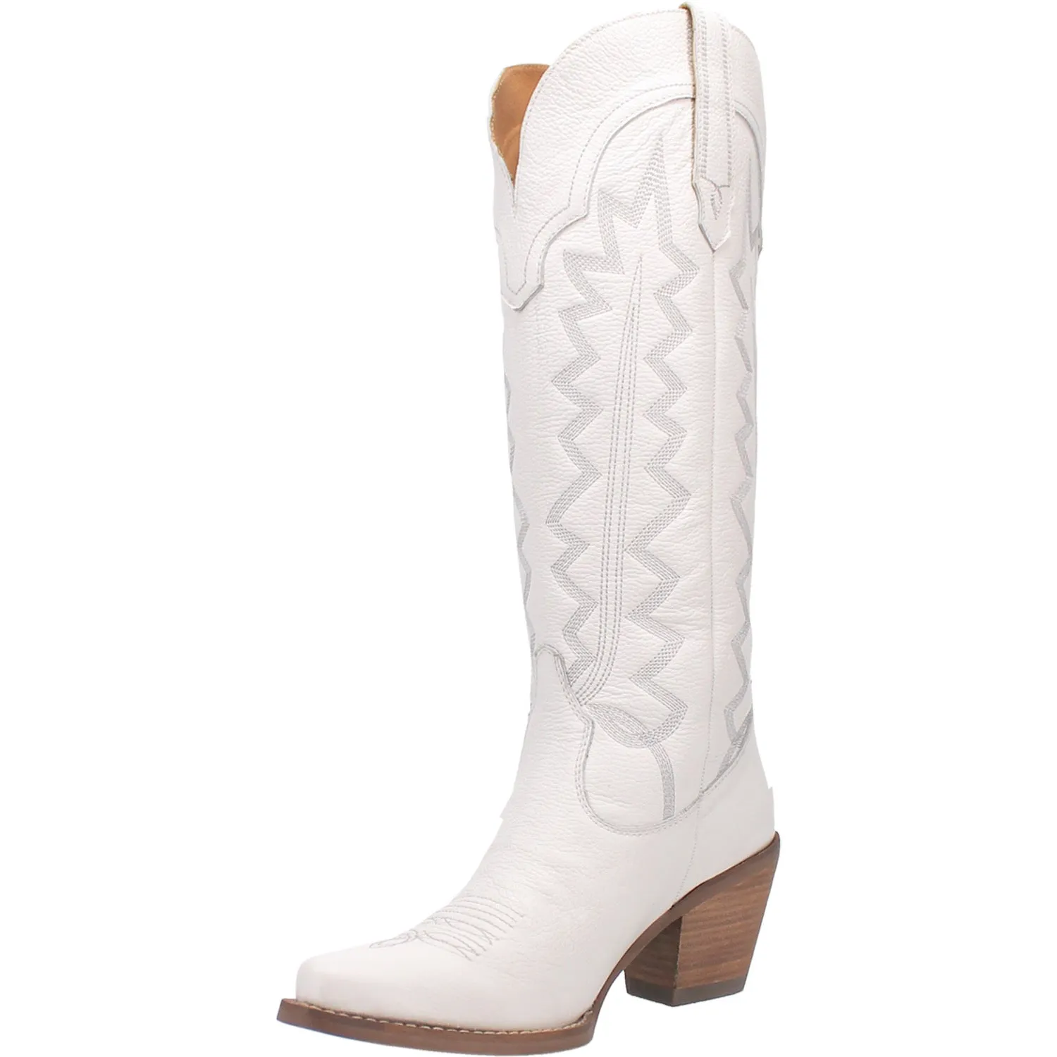 Dingo Women's High Cotton Cowboy Boots - Leather White