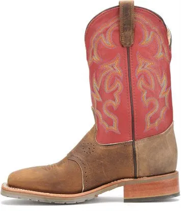 Double-H Men's 11 Wide Square Toe ICE Roper - Red/Brown DH3556