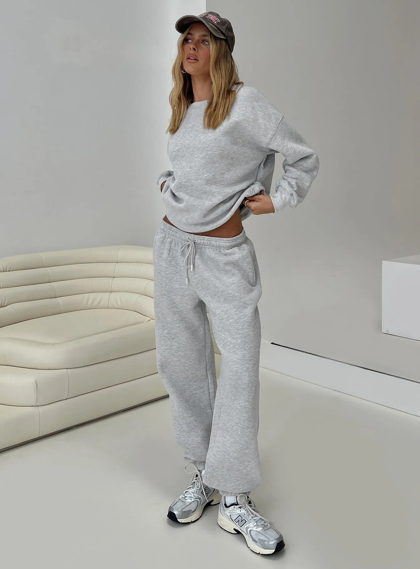 Dream Fleece Grey Marle Ankle Cuff Sweatpants