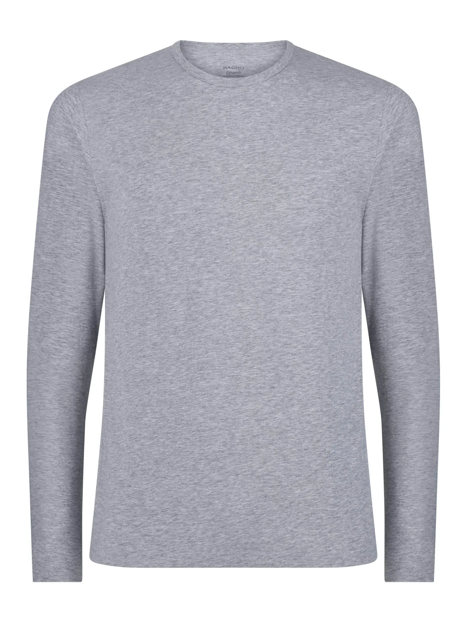 Dynamic - Long-sleeved crewneck cotton blend T-shirt - Silver Mel.Bipack