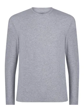 Dynamic - Long-sleeved crewneck cotton blend T-shirt - Silver Mel.Bipack