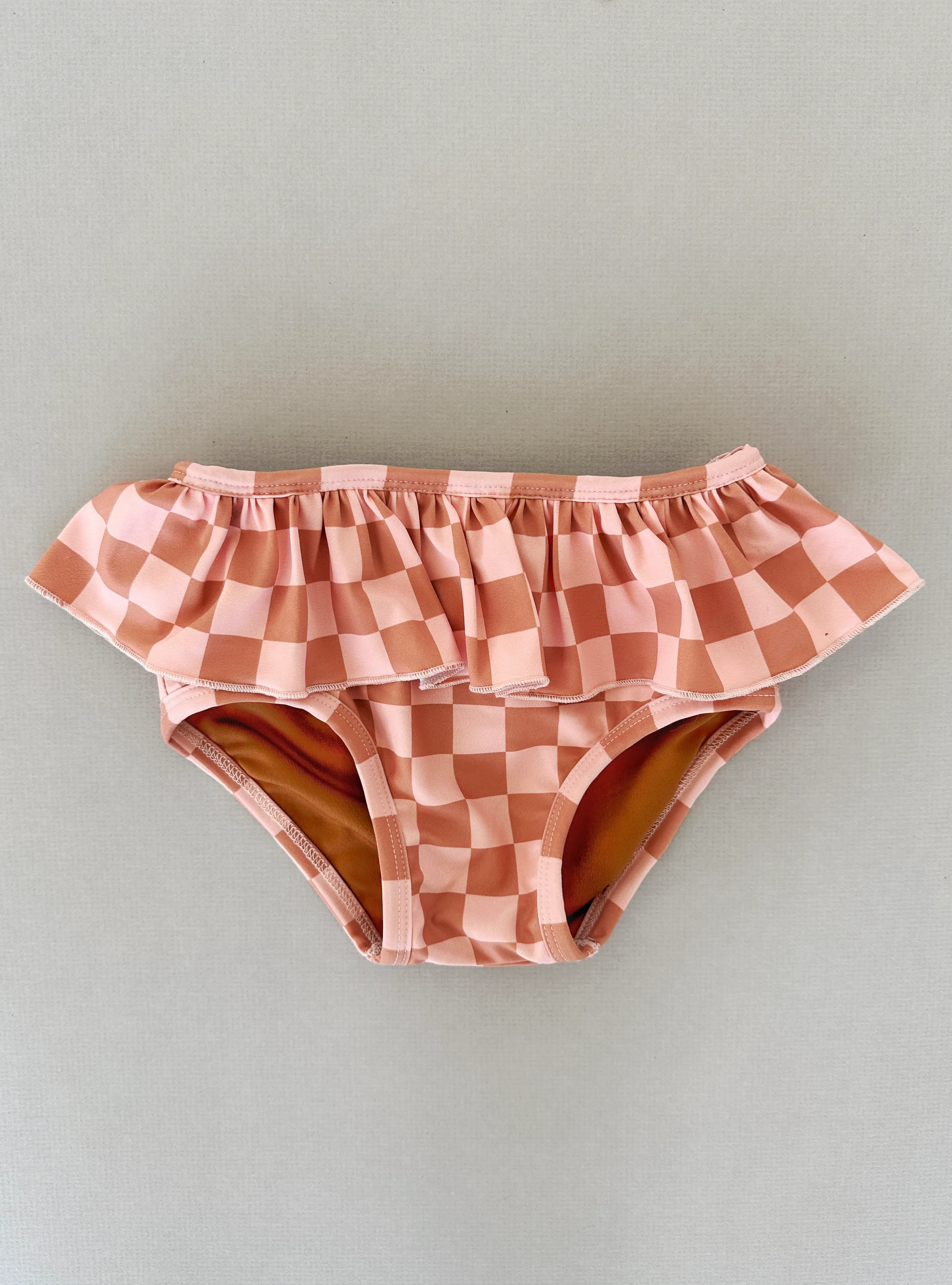 Earthy Checkered Ruffle Pants