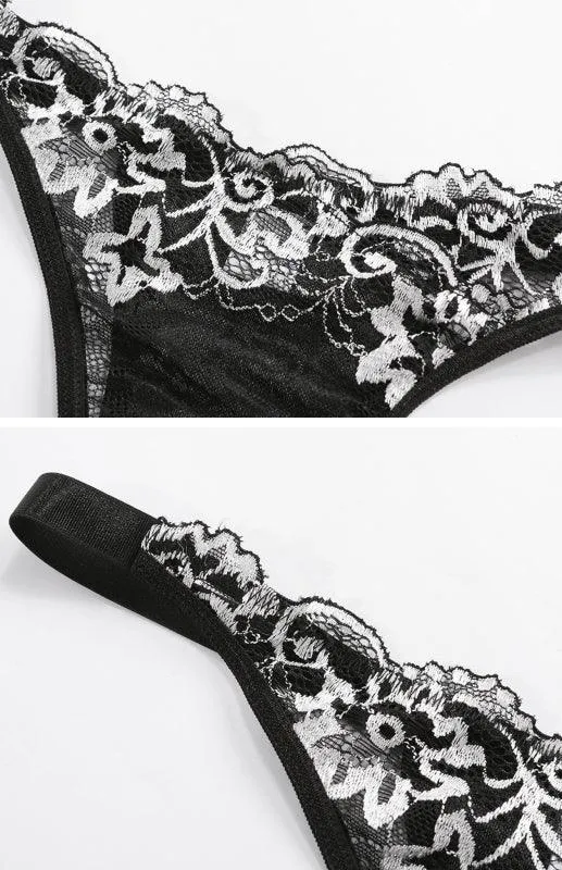 Embroidered Lace Lingerie Set for Women