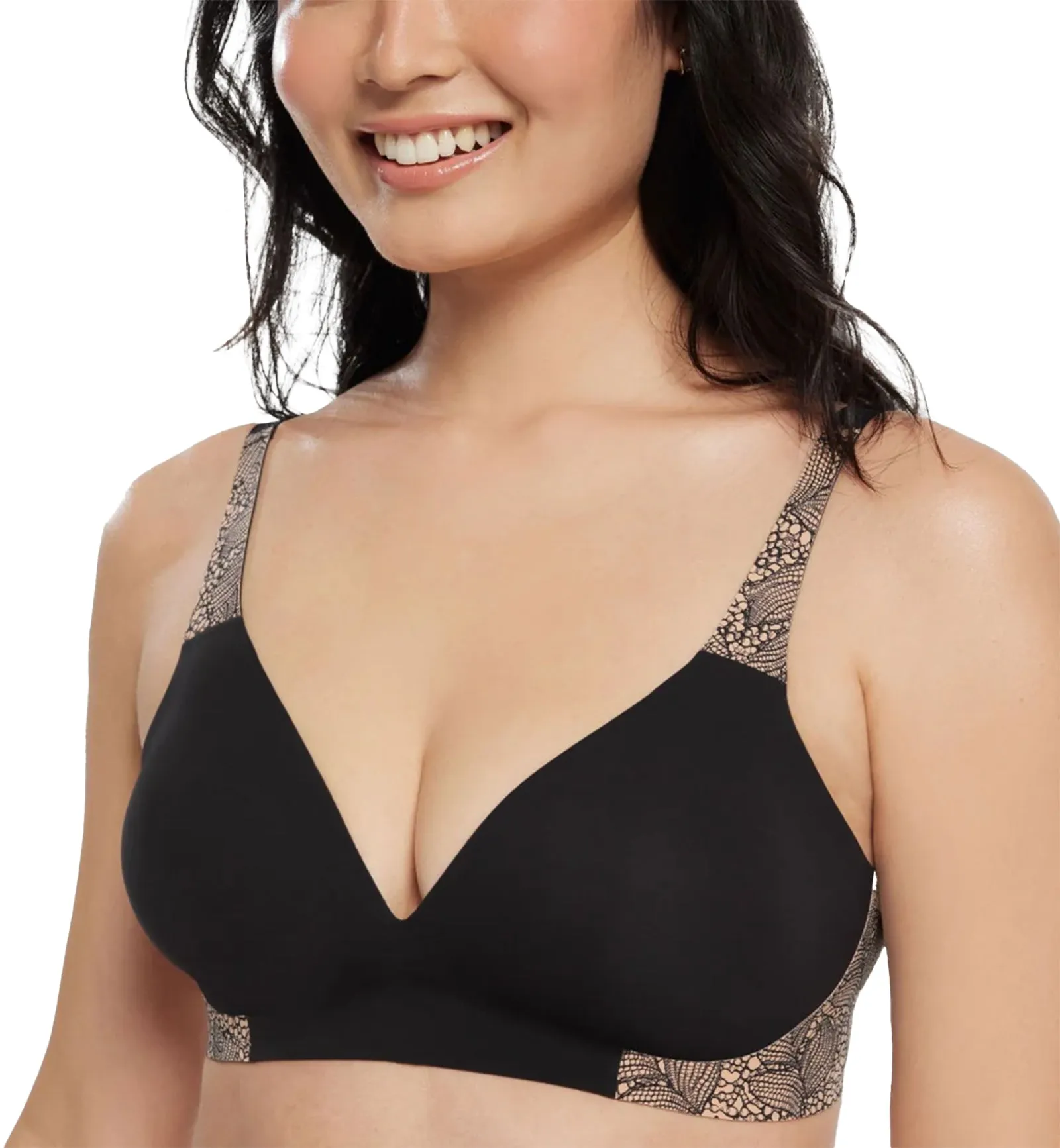 Evelyn & Bobbie Black Lace Starlette Plunge Bralette - 1842